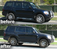 4WD suspension lift before and after